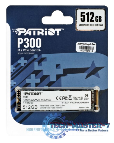 Dysk SSD PATRIOT P300 512 GB P300 (M.2 2280″ /512 GB /PCIe NVMe Gen3 x4 /1700MB/s /1200MB/s) Dysk SSD PATRIOT P300 512 GB P300 (M.2 2280″ /512 GB /PCIe NVMe Gen3 x4 /1700MB/s /1200MB/s)