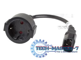 Kabel zasilający LANBERG IEC-320 C14 0.2m. CA-C14E-10CC-0018-BK