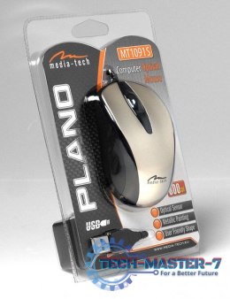 Mysz Przewodowa MEDIA-TECH PLANO Srebrny