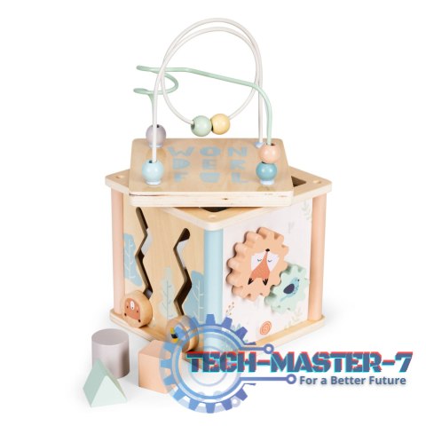 Drewniana kostka edukacyjna sorter klocki ECOTOYS ECOTOYS Drewniana kostka edukacyjna sorter klocki ECOTOYS ECOTOYS