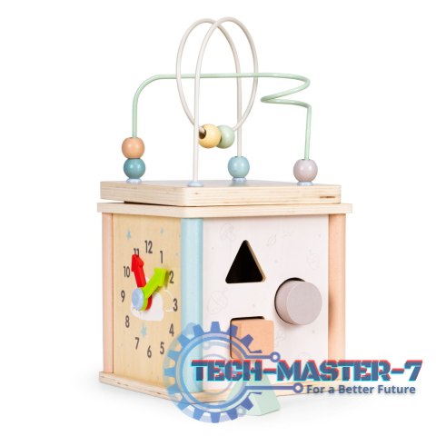 Drewniana kostka edukacyjna sorter klocki ECOTOYS ECOTOYS Drewniana kostka edukacyjna sorter klocki ECOTOYS ECOTOYS