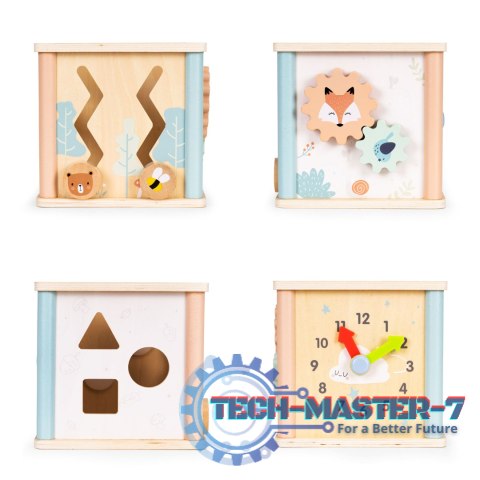 Drewniana kostka edukacyjna sorter klocki ECOTOYS ECOTOYS Drewniana kostka edukacyjna sorter klocki ECOTOYS ECOTOYS