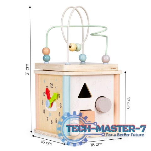 Drewniana kostka edukacyjna sorter klocki ECOTOYS ECOTOYS Drewniana kostka edukacyjna sorter klocki ECOTOYS ECOTOYS