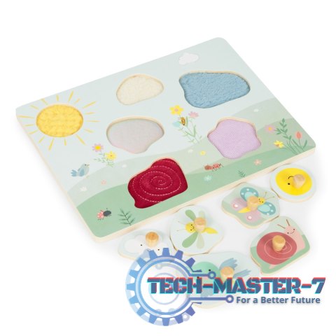 Drewniana tablica sensoryczna z różnymi rodzajami materiału ECOTOYS ECOTOYS Drewniana tablica sensoryczna z różnymi rodzajami materiału ECOTOYS ECOTOYS