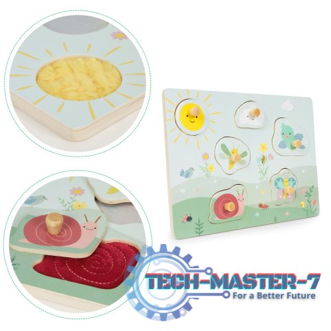 Drewniana tablica sensoryczna z różnymi rodzajami materiału ECOTOYS ECOTOYS Drewniana tablica sensoryczna z różnymi rodzajami materiału ECOTOYS ECOTOYS