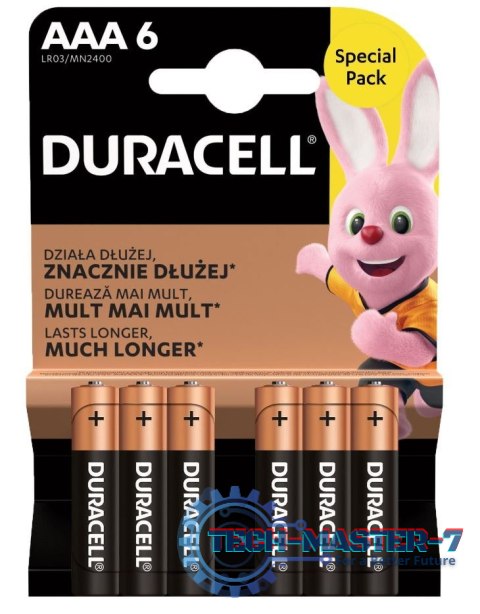 Baterie DURACELL Alkaliczna AAA 6 szt. Duracell Basic AAA/LR3 blister 6 szt Baterie DURACELL Alkaliczna AAA 6 szt. Duracell Basic AAA/LR3 blister 6 szt