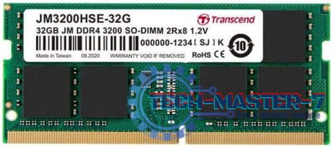 Pamięć TRANSCEND (SODIMM/DDR4/32 GB/3200MHz/1.2V/22 CLCL/SINGLE) Pamięć TRANSCEND (SODIMM/DDR4/32 GB/3200MHz/1.2V/22 CLCL/SINGLE)