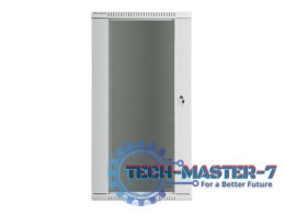 Szafa instalacyjna wisząca 19'' 27U 600X450mm szara (drzwi szklane)