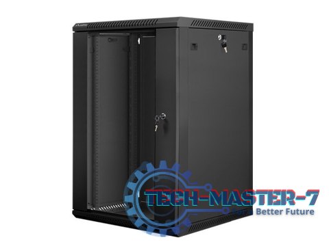 Szafa instalacyjna wisząca 19'' 18U 600X600mm czarna (drzwi szklane) Szafa instalacyjna wisząca 19'' 18U 600X600mm czarna (drzwi szklane)