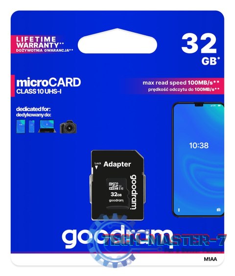 Karta pamięci GOODRAM 32 GB Adapter Karta pamięci GOODRAM 32 GB Adapter