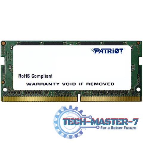 Pamięć PATRIOT (SODIMM/DDR4/8 GB/2400MHz/1.2V/17 CLCL/SINGLE) Pamięć PATRIOT (SODIMM/DDR4/8 GB/2400MHz/1.2V/17 CLCL/SINGLE)