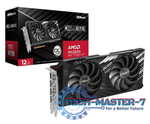 Karta graficzna ASROCK Radeon RX 7700 XT CHALLENGER OC 12G GDDR6 (RX7700XT CL 12GO) Karta graficzna ASROCK Radeon RX 7700 XT CHALLENGER OC 12G GDDR6 (RX7700XT CL 12GO)