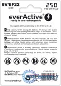 Baterie EVERACTIVE NiMH PP3 (9V, 6LR61, 6F22, 6R61) 250mAh Blister EVHRL22-250