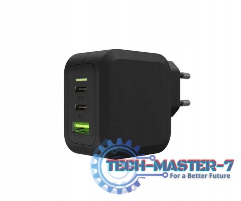 Ładowarka sieciowa PowerGaN 65W PD 3.0 QC 3.0 2xUSB-C 1xUSB-A Ładowarka sieciowa PowerGaN 65W PD 3.0 QC 3.0 2xUSB-C 1xUSB-A