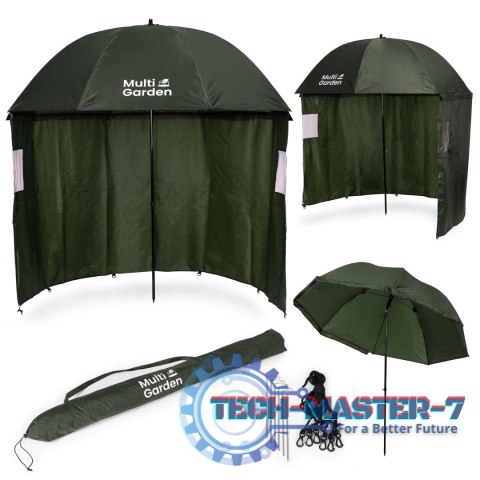 Parasol wędkarski z osłoną ściankami namiot wodoodporny regulacja wysokości MultiGarden MULTI GARDEN Parasol wędkarski z osłoną ściankami namiot wodoodporny regulacja wysokości MultiGarden MULTI GARDEN
