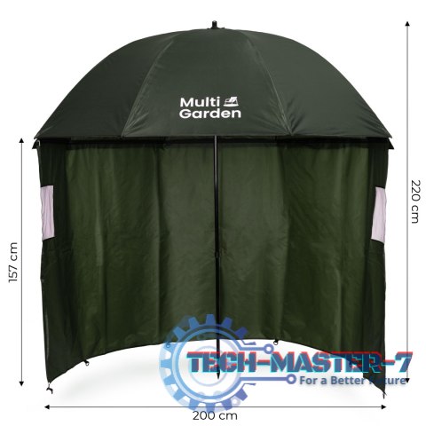 Parasol wędkarski z osłoną ściankami namiot wodoodporny regulacja wysokości MultiGarden MULTI GARDEN Parasol wędkarski z osłoną ściankami namiot wodoodporny regulacja wysokości MultiGarden MULTI GARDEN