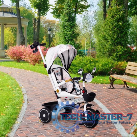 Rowerek trójkołowy dla dzieci spacerówka obracane siedzisko pchacz daszek ECOTOYS ECOTOYS Rowerek trójkołowy dla dzieci spacerówka obracane siedzisko pchacz daszek ECOTOYS ECOTOYS