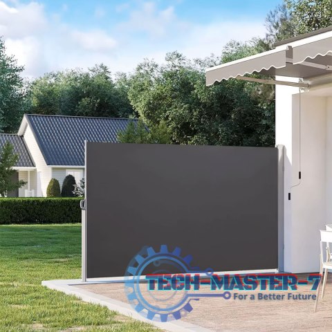 Składana markiza 300x200 cm boczna roleta parawan do ogrodu na taras antracyt ModernHome Składana markiza 300x200 cm boczna roleta parawan do ogrodu na taras antracyt ModernHome