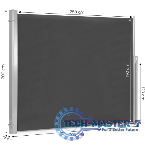 Składana markiza 300x200 cm boczna roleta parawan do ogrodu na taras antracyt ModernHome Składana markiza 300x200 cm boczna roleta parawan do ogrodu na taras antracyt ModernHome