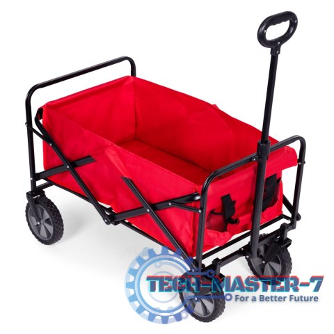 Wózek transportowy składany duży wózek ogrodowy plażowy czerwony 47x105 cm MultiGarden MULTI GARDEN Wózek transportowy składany duży wózek ogrodowy plażowy czerwony 47x105 cm MultiGarden MULTI GARDEN