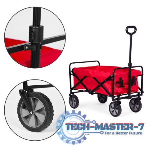 Wózek transportowy składany duży wózek ogrodowy plażowy czerwony 47x105 cm MultiGarden MULTI GARDEN Wózek transportowy składany duży wózek ogrodowy plażowy czerwony 47x105 cm MultiGarden MULTI GARDEN