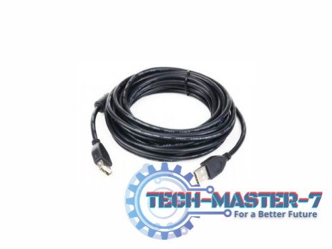 Przedłuzacz USB 2.0 typu AM-AF 1.8m FERRYT czarny Przedłuzacz USB 2.0 typu AM-AF 1.8m FERRYT czarny