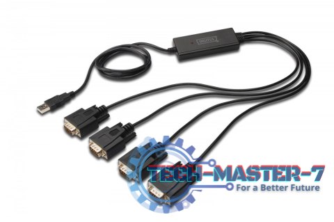Konwerter/Adapter USB 2.0 do 4x RS232 (DB9) z kablem USB A M/Ż dł. 1,5m Konwerter/Adapter USB 2.0 do 4x RS232 (DB9) z kablem USB A M/Ż dł. 1,5m