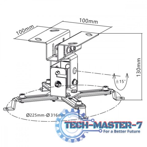 MC-582 sufitowy uchwyt do projektora 12cm 20kg MC-582 sufitowy uchwyt do projektora 12cm 20kg