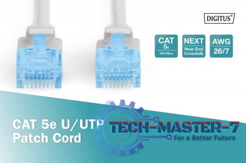 Patch cord U/UTP kat.5e PVC 15m szary Patch cord U/UTP kat.5e PVC 15m szary