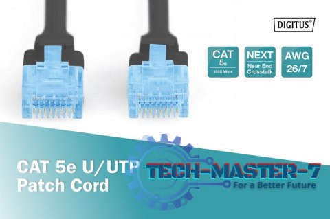 Patch cord U/UTP kat.5e PVC 1m czarny Patch cord U/UTP kat.5e PVC 1m czarny