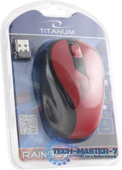 TITANUM MYSZ BEZPRZEWODOWA OPTYCZNA TM114R RAINBOW CZERWONA TITANUM MYSZ BEZPRZEWODOWA OPTYCZNA TM114R RAINBOW CZERWONA