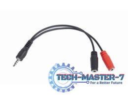 Adapter Jack Mini 4-Pin(M)->2x Jack Mini(F) 20cm