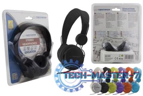 SŁUCHAWKI AUDIO STEREO Z REGULACJĄ GŁOŚNOŚCI EH148K CZARNE SŁUCHAWKI AUDIO STEREO Z REGULACJĄ GŁOŚNOŚCI EH148K CZARNE