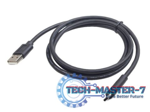 Kabel USB 2.0 typu AC AM-CM 1m czarny Kabel USB 2.0 typu AC AM-CM 1m czarny
