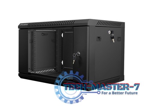 Szafa instalacyjna wisząca 19'' 6U 600X450mm czarna (drzwi szklane) Szafa instalacyjna wisząca 19'' 6U 600X450mm czarna (drzwi szklane)