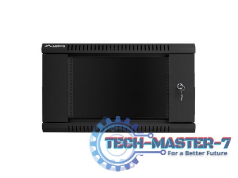 Szafa instalacyjna wisząca 19'' 6U 600X450mm czarna (drzwi szklane) Szafa instalacyjna wisząca 19'' 6U 600X450mm czarna (drzwi szklane)