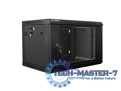Szafa instalacyjna wisząca 19'' 6U 600X450mm czarna (drzwi szklane) Szafa instalacyjna wisząca 19'' 6U 600X450mm czarna (drzwi szklane)
