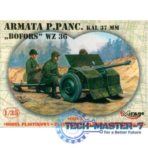 Model plastikowy Armata przeciw pancerna 37mm Bofors WZ.36 Model plastikowy Armata przeciw pancerna 37mm Bofors WZ.36