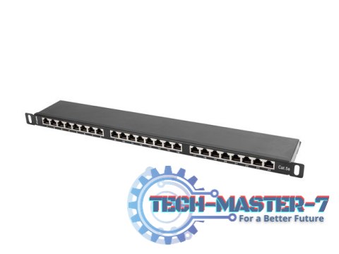 Patch Panel 24 Port 0.5U Kat.5E czarny ekranowany Patch Panel 24 Port 0.5U Kat.5E czarny ekranowany