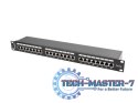 Patch Panel 24 Port 1U Kat.5E czarny ekranowany Patch Panel 24 Port 1U Kat.5E czarny ekranowany