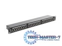 Patch Panel 24 Port 1U Kat.5E czarny ekranowany Patch Panel 24 Port 1U Kat.5E czarny ekranowany