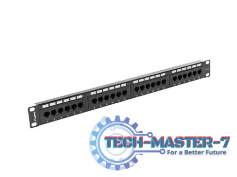 Patch Panel 24 Port 1U Kat.6 czarny Patch Panel 24 Port 1U Kat.6 czarny