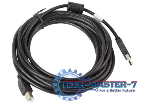 Kabel USB 2.0 AM-BM 5M Ferryt czarny Kabel USB 2.0 AM-BM 5M Ferryt czarny
