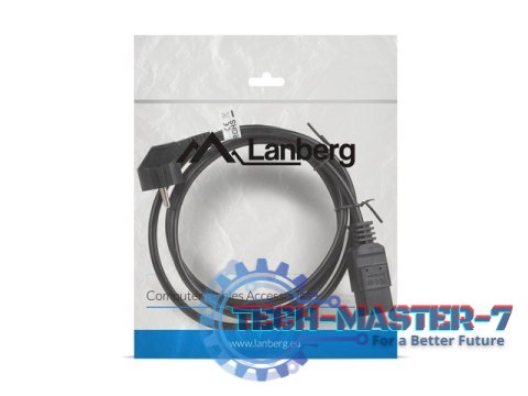 Kabel zasilający CEE 7/7 - IEC 320 C19 16A VDE 1.8M czarny Kabel zasilający CEE 7/7 - IEC 320 C19 16A VDE 1.8M czarny