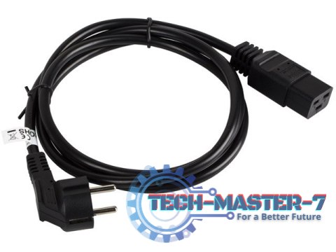 Kabel zasilający CEE 7/7 - IEC 320 C19 16A VDE 1.8M czarny Kabel zasilający CEE 7/7 - IEC 320 C19 16A VDE 1.8M czarny