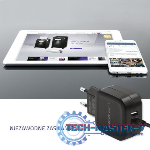 Ładowarka sieciowa 17W | 5V | 3.4A | USB + USB typ C Ładowarka sieciowa 17W | 5V | 3.4A | USB + USB typ C