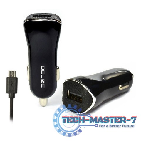 Ładowarka samochodowa USB + microUSB 1A czarna Ładowarka samochodowa USB + microUSB 1A czarna