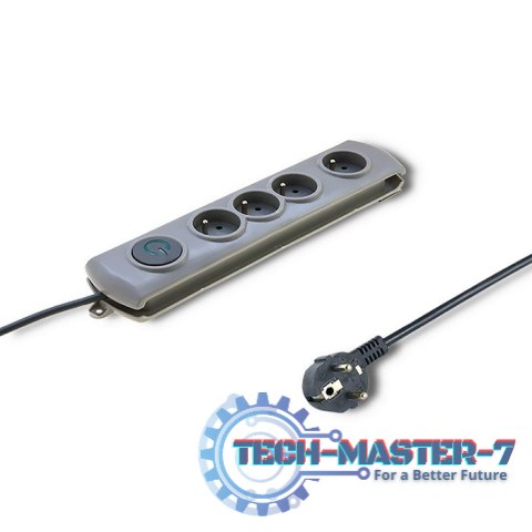 Listwa antyprzepięciowa Quick Switch, 4 gniazda, 1,5m, szara Listwa antyprzepięciowa Quick Switch, 4 gniazda, 1,5m, szara