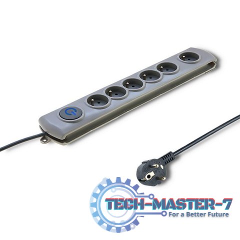 Listwa antyprzepięciowa Quick Switch, 6 gniazd, 1,8m, szara Listwa antyprzepięciowa Quick Switch, 6 gniazd, 1,8m, szara