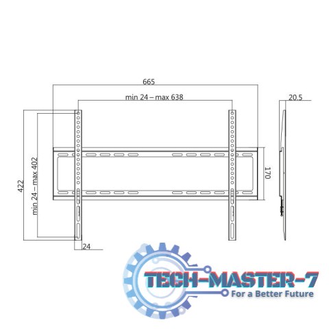 Uchwyt ścienny 37-70 LCD/LED VESA, max. 35kg Uchwyt ścienny 37-70 LCD/LED VESA, max. 35kg